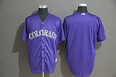 Rockies Blank Purple Cool Base Jersey,baseball caps,new era cap wholesale,wholesale hats